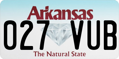 AR license plate 027VUB