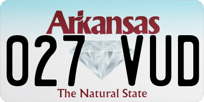 AR license plate 027VUD