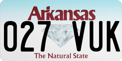 AR license plate 027VUK