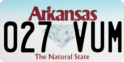 AR license plate 027VUM