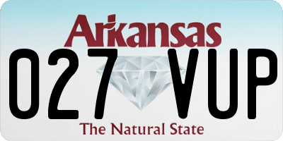 AR license plate 027VUP