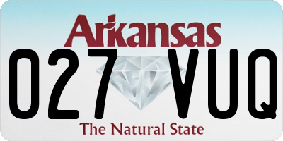 AR license plate 027VUQ