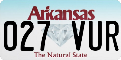 AR license plate 027VUR