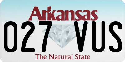 AR license plate 027VUS