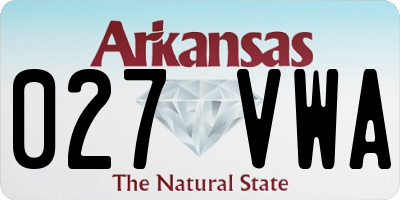 AR license plate 027VWA
