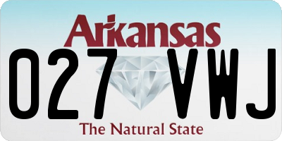 AR license plate 027VWJ