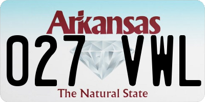 AR license plate 027VWL