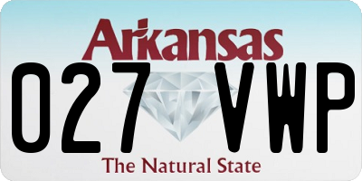 AR license plate 027VWP