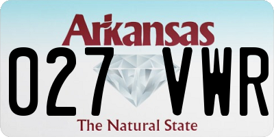 AR license plate 027VWR