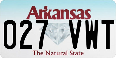 AR license plate 027VWT