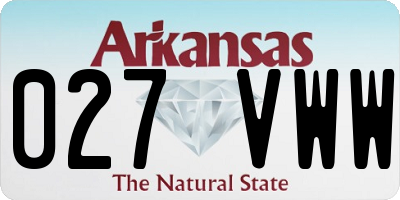 AR license plate 027VWW