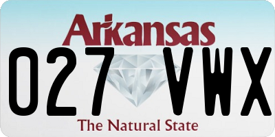 AR license plate 027VWX