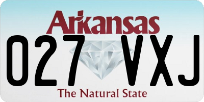 AR license plate 027VXJ
