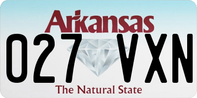 AR license plate 027VXN