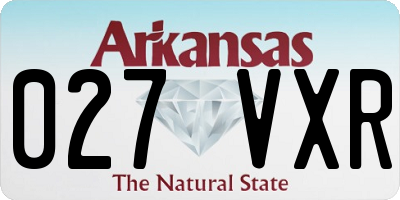 AR license plate 027VXR