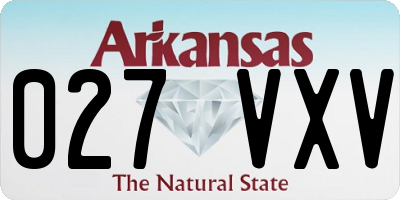 AR license plate 027VXV