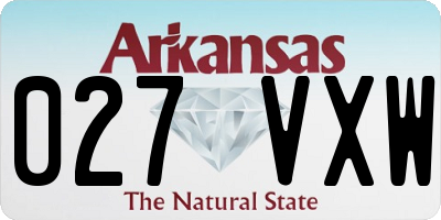 AR license plate 027VXW