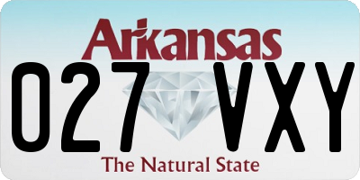 AR license plate 027VXY