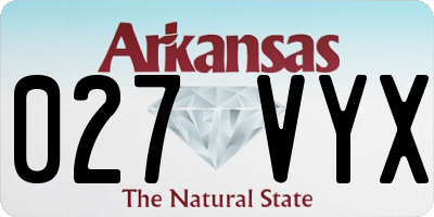 AR license plate 027VYX