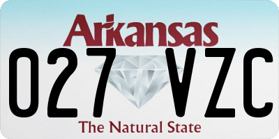 AR license plate 027VZC