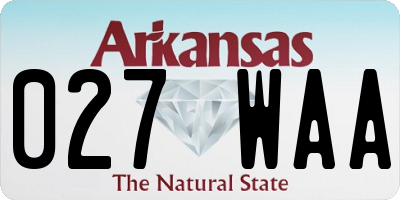 AR license plate 027WAA