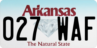 AR license plate 027WAF