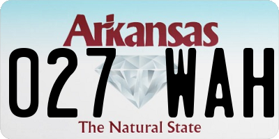 AR license plate 027WAH