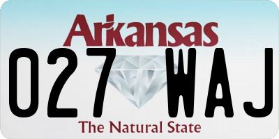 AR license plate 027WAJ
