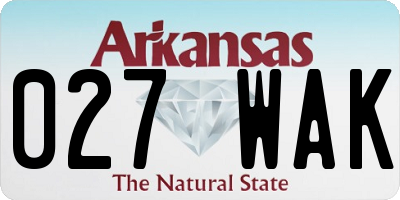 AR license plate 027WAK