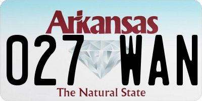 AR license plate 027WAN