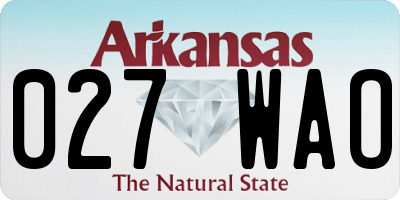 AR license plate 027WAO