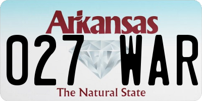 AR license plate 027WAR