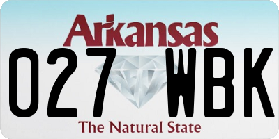 AR license plate 027WBK