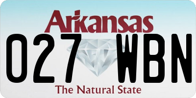 AR license plate 027WBN