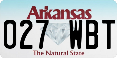 AR license plate 027WBT