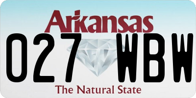 AR license plate 027WBW