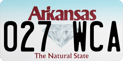 AR license plate 027WCA
