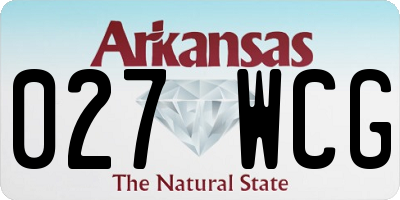 AR license plate 027WCG