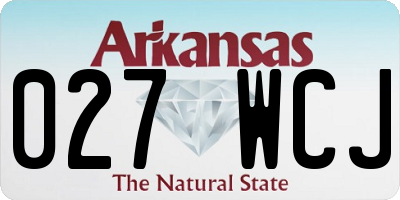 AR license plate 027WCJ