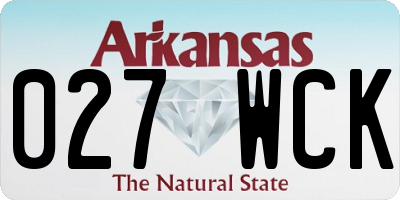 AR license plate 027WCK