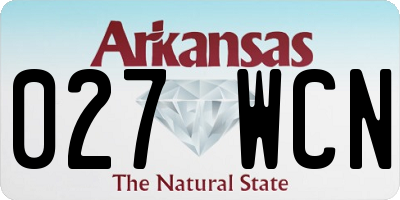 AR license plate 027WCN