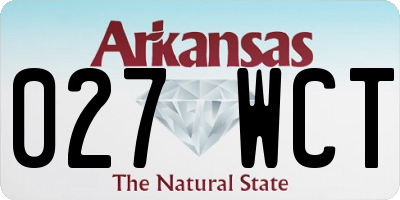 AR license plate 027WCT