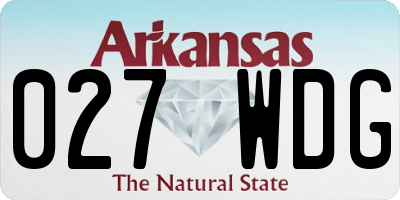 AR license plate 027WDG