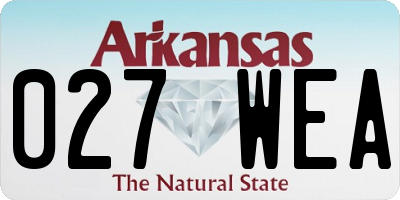 AR license plate 027WEA