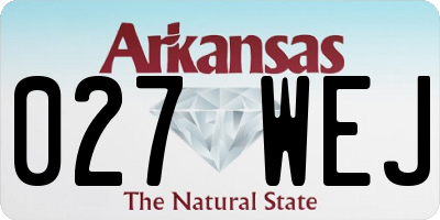 AR license plate 027WEJ
