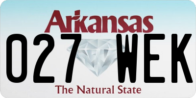 AR license plate 027WEK