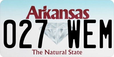 AR license plate 027WEM