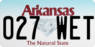 AR license plate 027WET