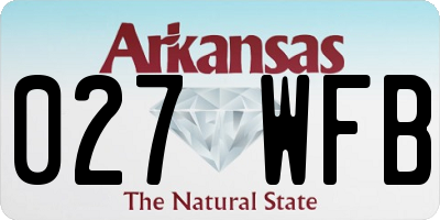 AR license plate 027WFB