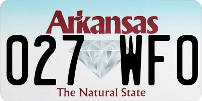 AR license plate 027WFO